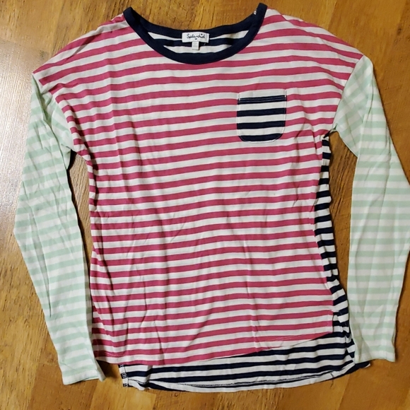 Splendid Girls Multicolor Striped Long Sleeve Shirt‎ Size 14 - Picture 1 of 5